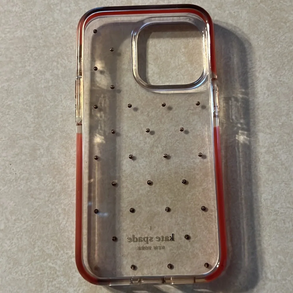 Kate Spade Hardshell iPhone Case in Ombré Pink Dot and Clear, for iPhone 13 Pro